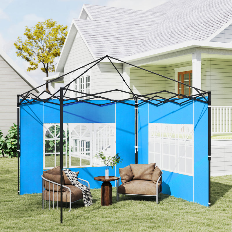 Outsunny Gazebo Side Panels for 3x3(m) or 3x6m Gazebo Canopy, 2 Pack, Blue