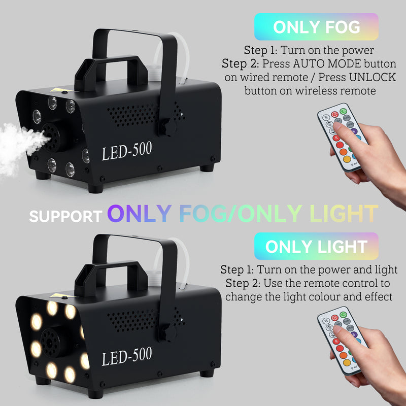 HOMCOM Halloween Fog Machine with 13 LED Colours and 4 Effects, 450W 2000CFM