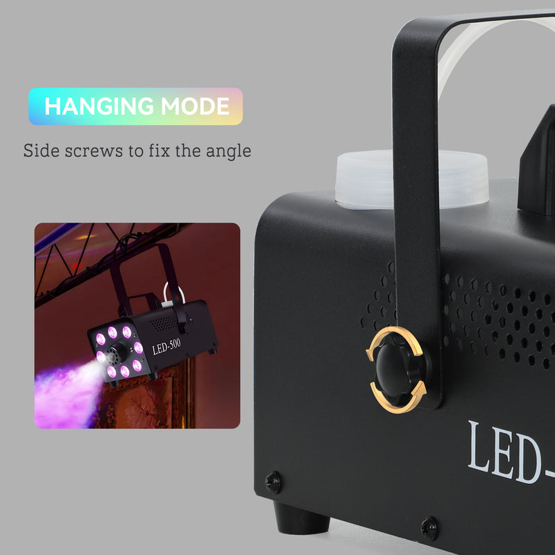HOMCOM Halloween Fog Machine with 13 LED Colours and 4 Effects, 450W 2000CFM