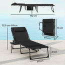 Outsunny Folding Sun Loungers With 5-Level Back, Cup Holder, Black