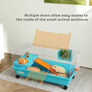 PawHut Small Animal Cage , Rabbit Cage With Wheels And Water Bottle