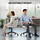 HOMCOM Desk Chair, Fluffy Swivel Office Chair For Makeup Vanity, Cream