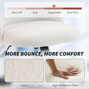 HOMCOM Desk Chair, Fluffy Swivel Office Chair For Makeup Vanity, Cream