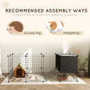 PawHut DIY Small Animal Cage w/ Elevated Huts for Guinea Pigs, Rabbits