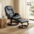 HOMCOM Recliner Chair With Footstool, Swivel Recliner Armchair, Black