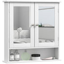 kleankin Wall Mounted Mirror Cabinet W/ Double Mirror Doors & Adjustable Shelf