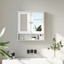 kleankin Wall Mounted Mirror Cabinet W/ Double Mirror Doors & Adjustable Shelf