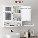 kleankin Wall Mounted Mirror Cabinet W/ Double Mirror Doors & Adjustable Shelf