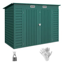 Outsunny 8 x 4FT Metal Garden Storage Shed with Double Doors and 2 Vents, Green