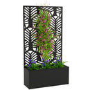 Outsunny Metal Raised Garden Bed with Trellis, Outdoor Elevated Planter Box