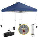 Outsunny 3x3 m Pop Up Gazebo w/ Wheels, One-Touch Party Tent, Dark Blue