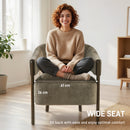 HOMCOM Accent Chair, Upholstered Armchair with Solid Wood Legs, Light Brown