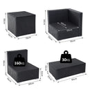 Outsunny Rattan Corner Sofa Set - Black