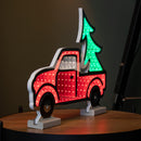 40cm Infinity Light up Christmas Truck Decoration with Red & Green LEDs on Wooden Base