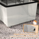 PawHut Hamster Cage, Two-Tier Gerbil Cage w/ Deep Bottom, Ramp, Food Dish