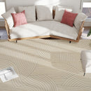 HOMCOM Modern Geometric Rug, Thick Plush, Non-Slip,Cream