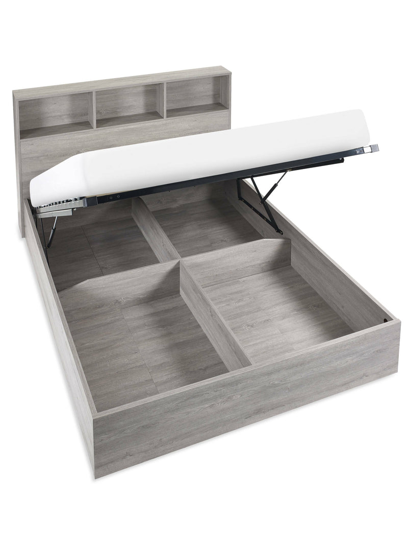 Bali Ottoman Storage 90cm Single Bed - Grey Oak