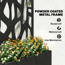 Outsunny Metal Raised Garden Bed with Trellis, Outdoor Planter Box