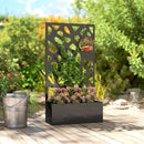 Outsunny Metal Raised Garden Bed with Trellis, Outdoor Planter Box