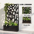Outsunny Metal Raised Garden Bed with Trellis, Outdoor Planter Box