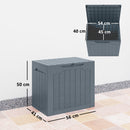 Outsunny 93L Plastic Garden Storage Box, Storage Container w/ Handles, Grey