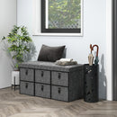 HOMCOM Shoe Bench With Seat, Shoe Storage Bench With Fabric Drawers