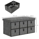 HOMCOM Shoe Bench With Seat, Shoe Storage Bench With Fabric Drawers