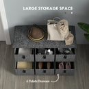 HOMCOM Shoe Bench With Seat, Shoe Storage Bench With Fabric Drawers