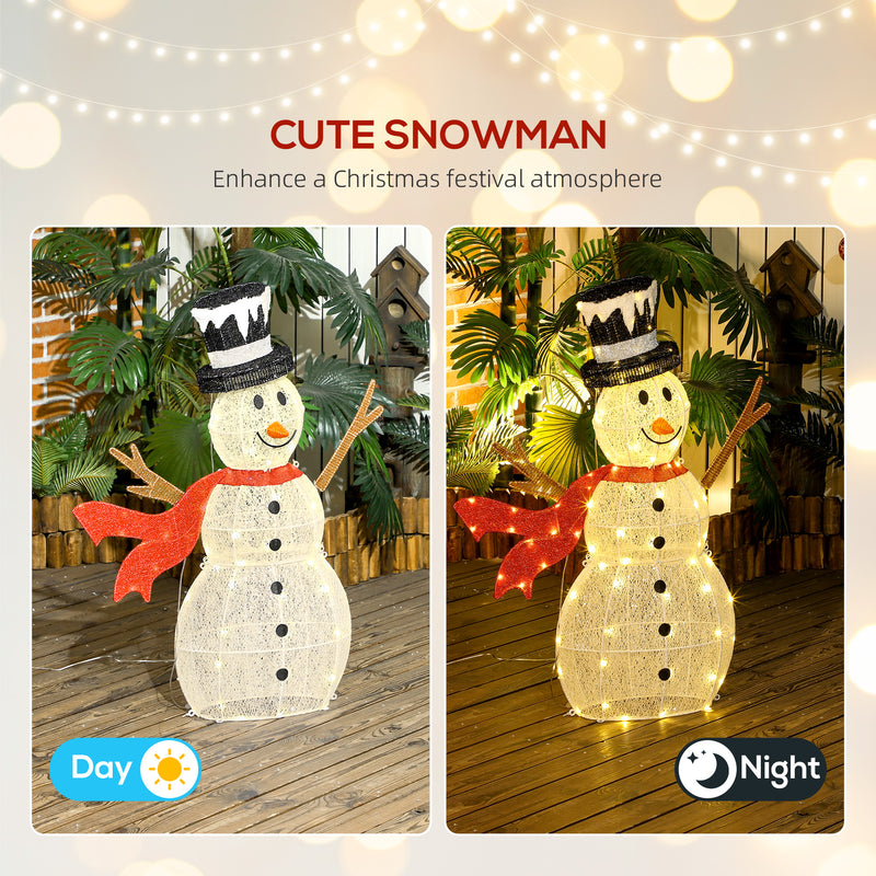 Outsunny Lighted Christmas Snowman Waterproof Outdoor Christmas Decorations