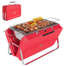 Outsunny Portable Mini Charcoal Barbecue Grill With Suitcase Shell, Red