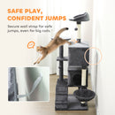 PawHut Cat Tree With Sisal Scratching Posts, Cat Houses, Dark Grey