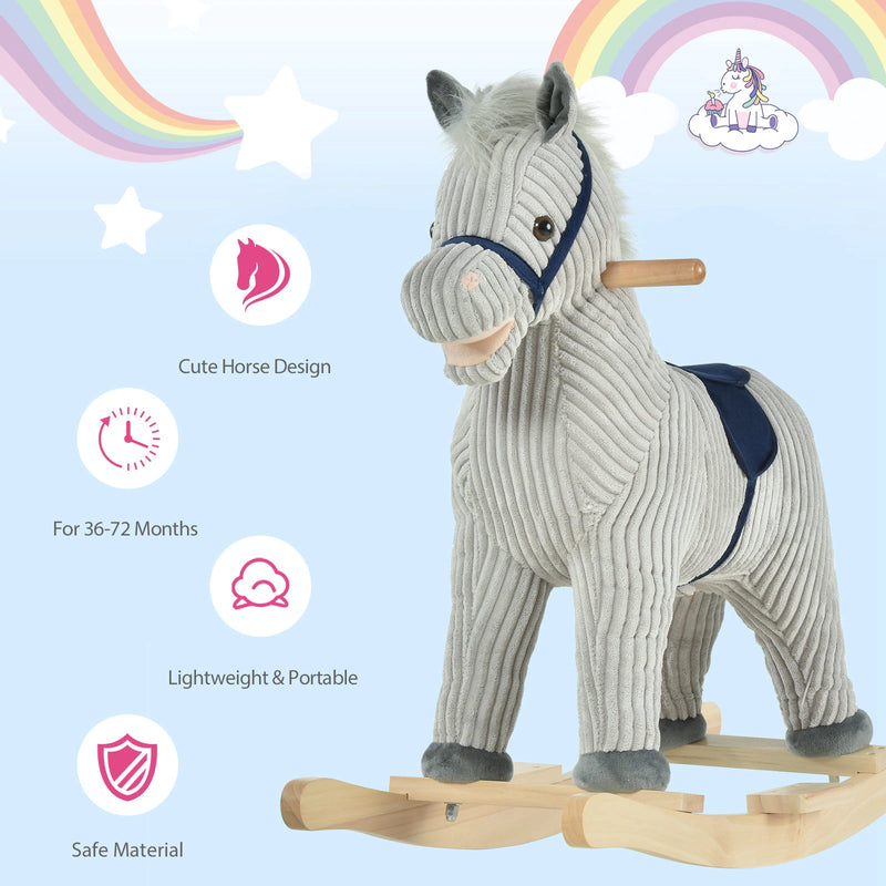 HOMCOM Children's Rocking Horse - Grey