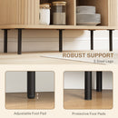 HOMCOM Sideboard Storage Cabinet with Slatted Tambour Sliding Doors