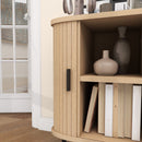 HOMCOM Sideboard Storage Cabinet with Slatted Tambour Sliding Doors