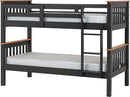 NEPTUNE 3' BUNK BED - DARK GREY/OAK EFFECT