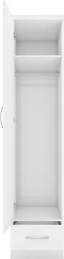 NEVADA 1 DOOR 1 DRAWER WARDROBE - WHITE GLOSS