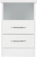 NEVADA 2 DRAWER BEDSIDE - WHITE GLOSS