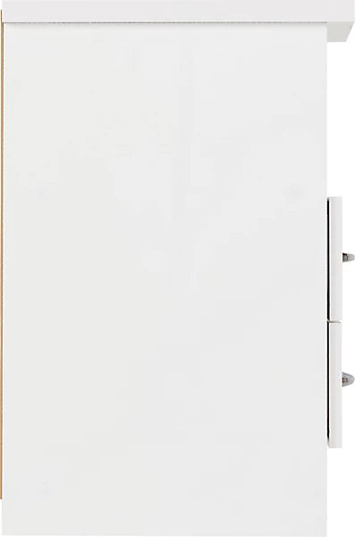 NEVADA 2 DRAWER BEDSIDE - WHITE GLOSS