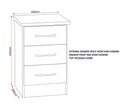 NEVADA 3 DRAWER BEDSIDE - OYSTER GLOSS/LIGHT OAK EFFECT VENEER