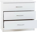 NEVADA 3 DRAWER CHEST - WHITE GLOSS