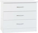 NEVADA 3 DRAWER CHEST - WHITE GLOSS