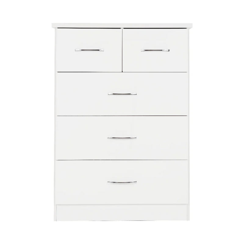 NEVADA 3+2 DRAWER CHEST - WHITE GLOSS