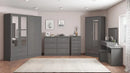 NEVADA 4 DOOR 2 DRAWER WARDROBE - 3D EFFECT GREY