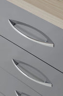 NEVADA DRESSING TABLE SET - GREY GLOSS/LIGHT OAK EFFECT VENEER