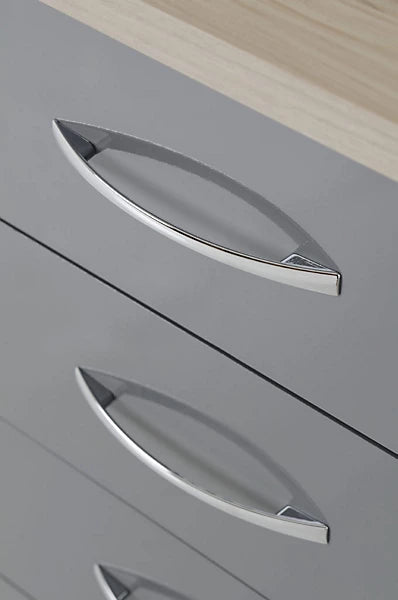 NEVADA DRESSING TABLE SET - GREY GLOSS/LIGHT OAK EFFECT VENEER