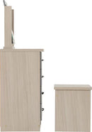NEVADA DRESSING TABLE SET - GREY GLOSS/LIGHT OAK EFFECT VENEER