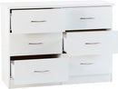 NEVADA 6 DRAWER CHEST - WHITE GLOSS
