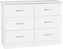 NEVADA 6 DRAWER CHEST - WHITE GLOSS