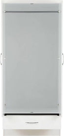 NEVADA MIRRORED 2 DOOR WARDROBE - WHITE GLOSS