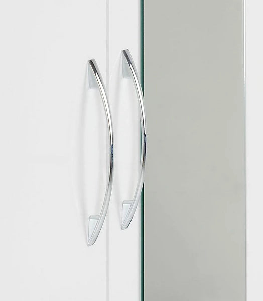 NEVADA MIRRORED 2 DOOR WARDROBE - WHITE GLOSS